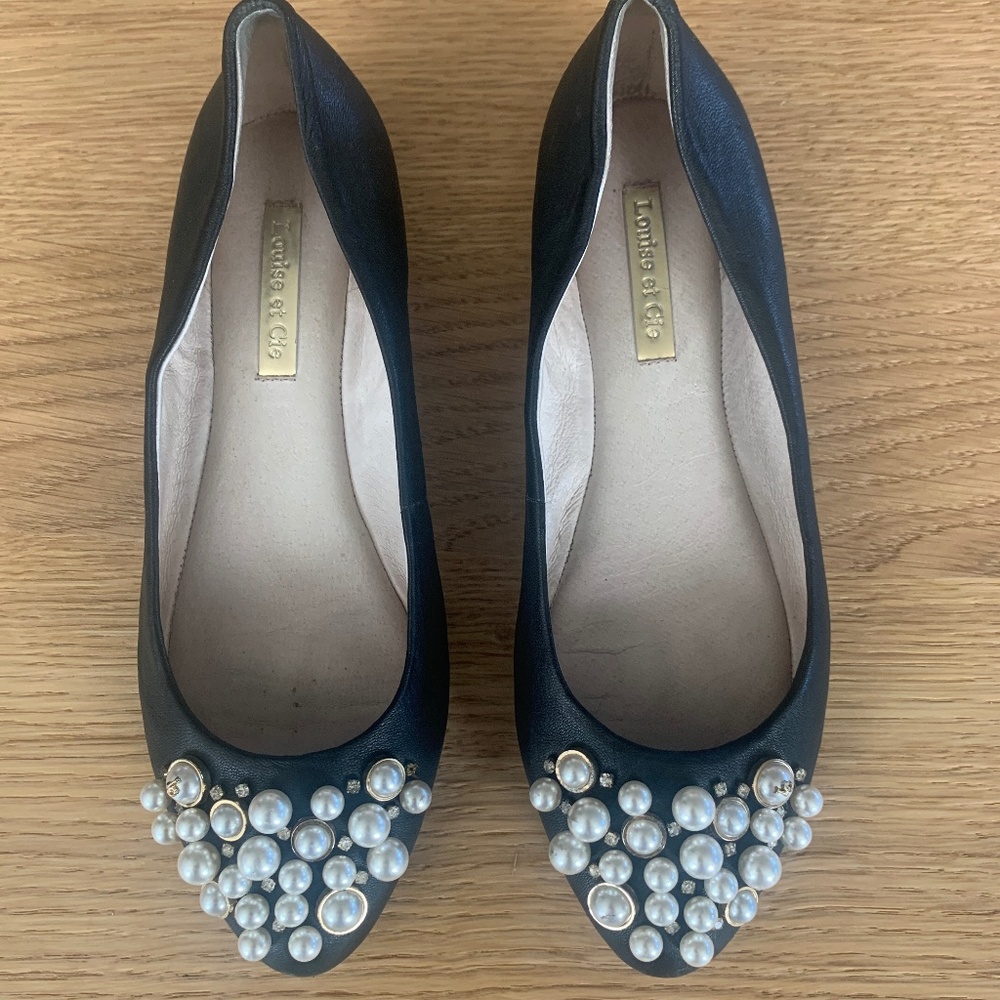 Louise et Cie Pearl Beaded Leather Flats size 5 M  size 35